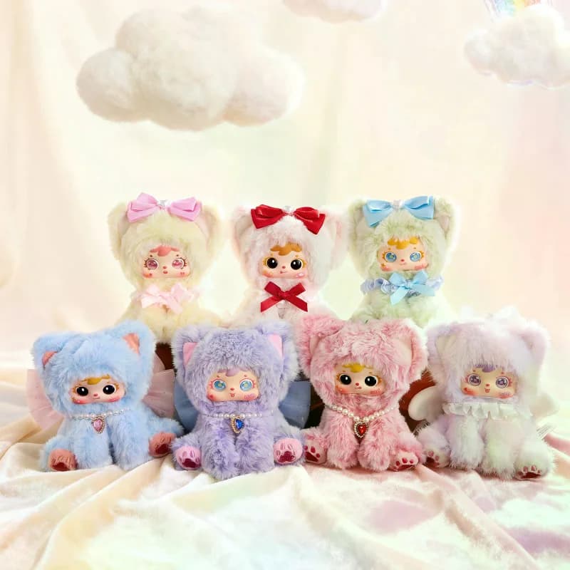 Samuel Rainbow Cat Series: Peluche Blind Box, Simpatico Portachiavi in Vinile, Scatola a Sorpresa Decorativa, Giocattoli da Collezione, Regali di Compleanno
