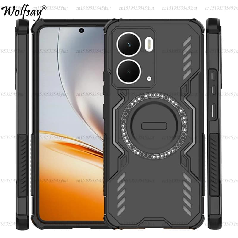 Custodia per armatura antiurto per Realme P3 Adsorbimento magnetico Copertura di ricarica wireless per Realme P3 5G Custodia per Realme P3 Custodia da 6,67 pollici