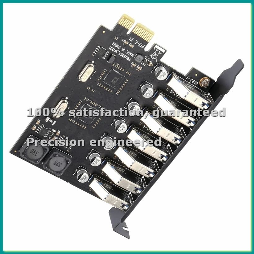 PCI-E USB 3.0 Expansion Card Adapter, USB 3.0 Hub to 7 Doors, PCI-E Exterior, PCI Express Card for Desktop-TCES