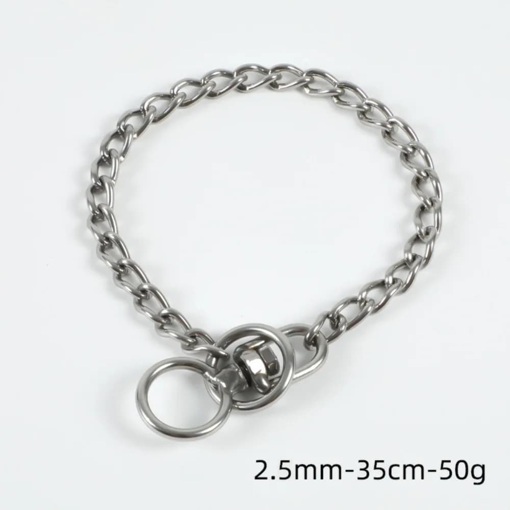 Collare per Animali Domestici in Acciaio Inossidabile, Design Senza Cuciture, Costruzione Senza Nodi, Catena Stile Jack Link 35-80CM