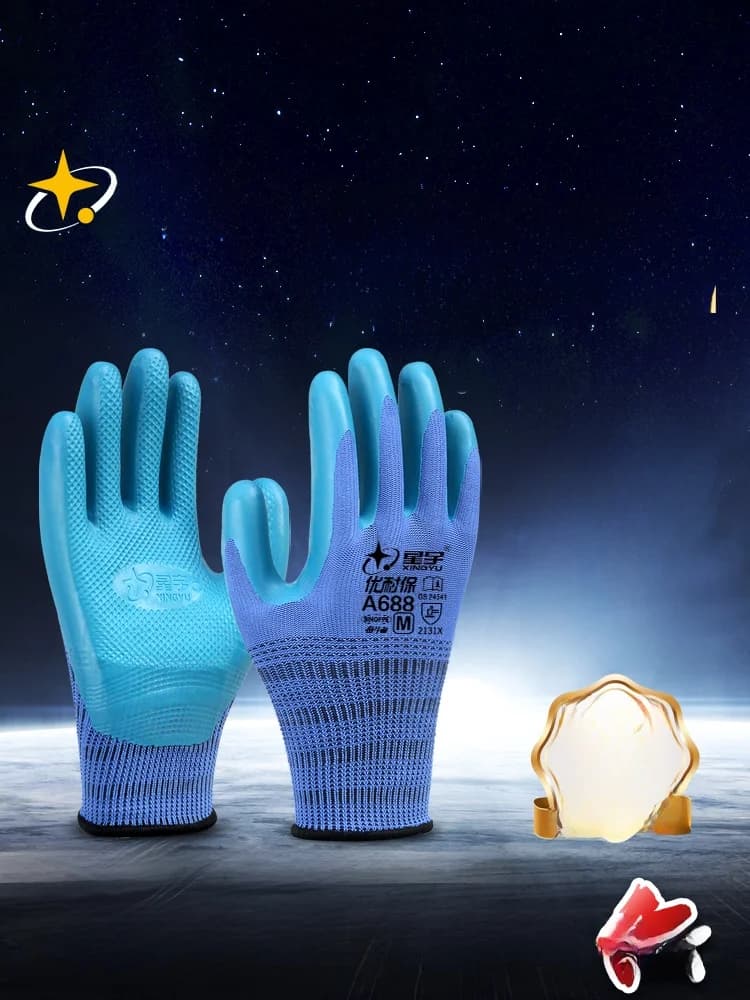 Guanti di Protezione Xingyu A688, Guanti Invernali da Lavoro in Lattice Rinforzato Antiscivolo e Resistenti all'Usura per Cantieri