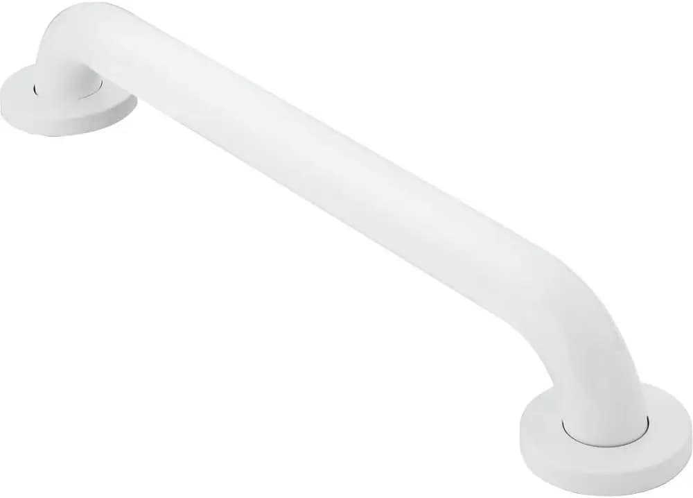 24 inch white shower support bar with concealed screws for the safety of elderly and disabled