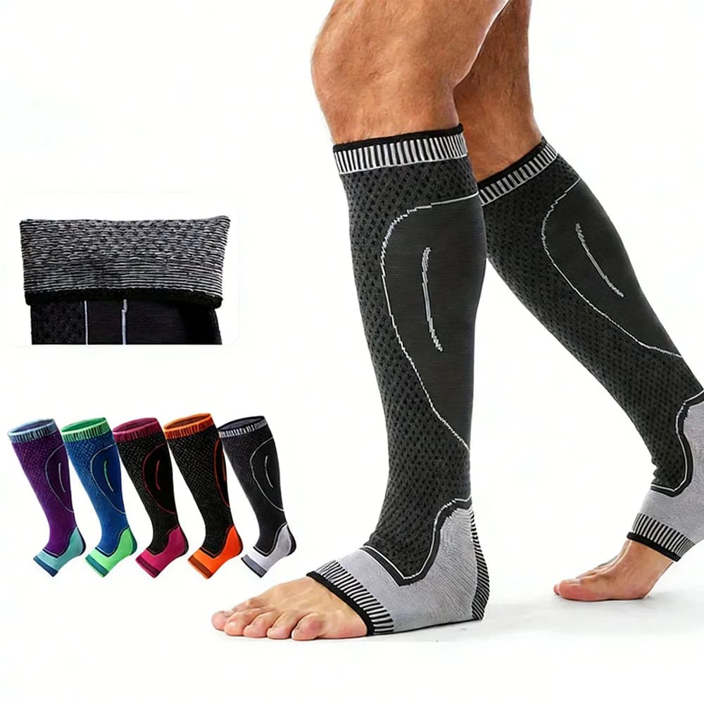 1 Protective piece for Sports Legs, Compressive Sleeve for Running and Cycling, Breathable Protection for Polpacci and Tibie