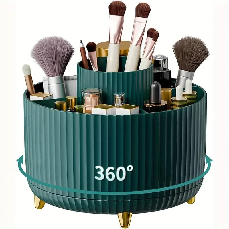 360 ° Organizer Swivels for Make-up, Table Display for Bathroom, Brush holder and Rossetti with Adjustable Dividers