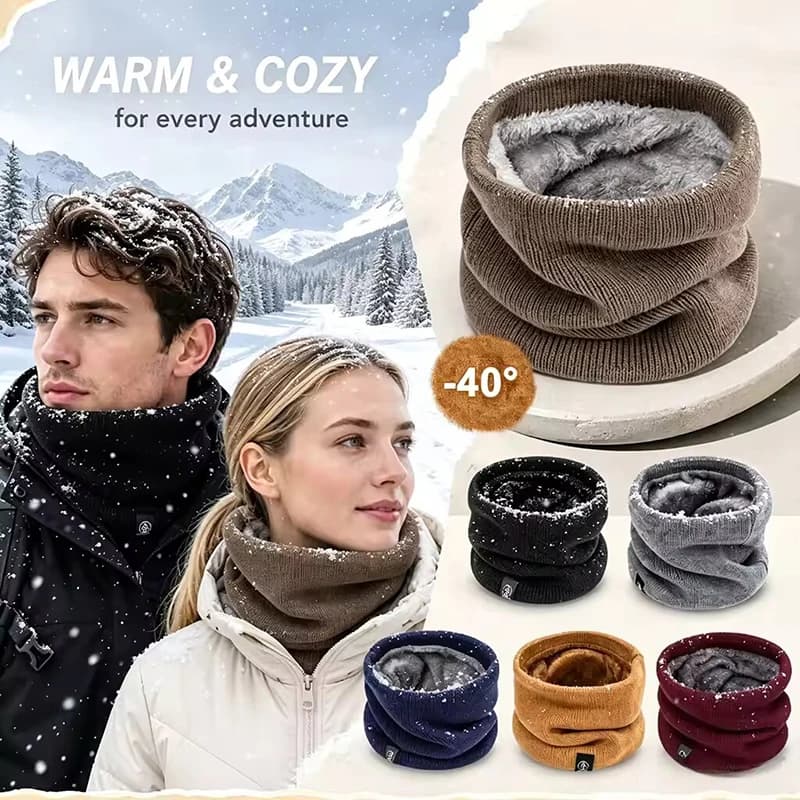 Winter Warm Knitted Neck Scarf for Women Men Plush Full Mask Outdoor Cashmere Solid Snood Scarves Thick Bufanda Muffler