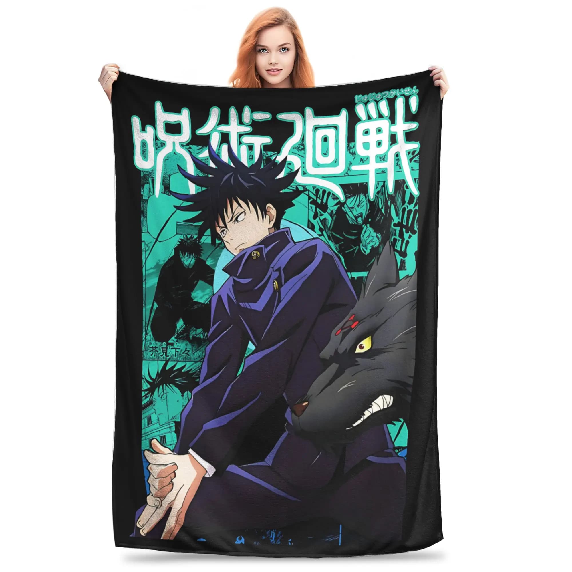 1PC Sukuna Jujutsus Megumi Fushiguro Blanket Throw Blanket Novelty Warm Blanket All Season Home Gift