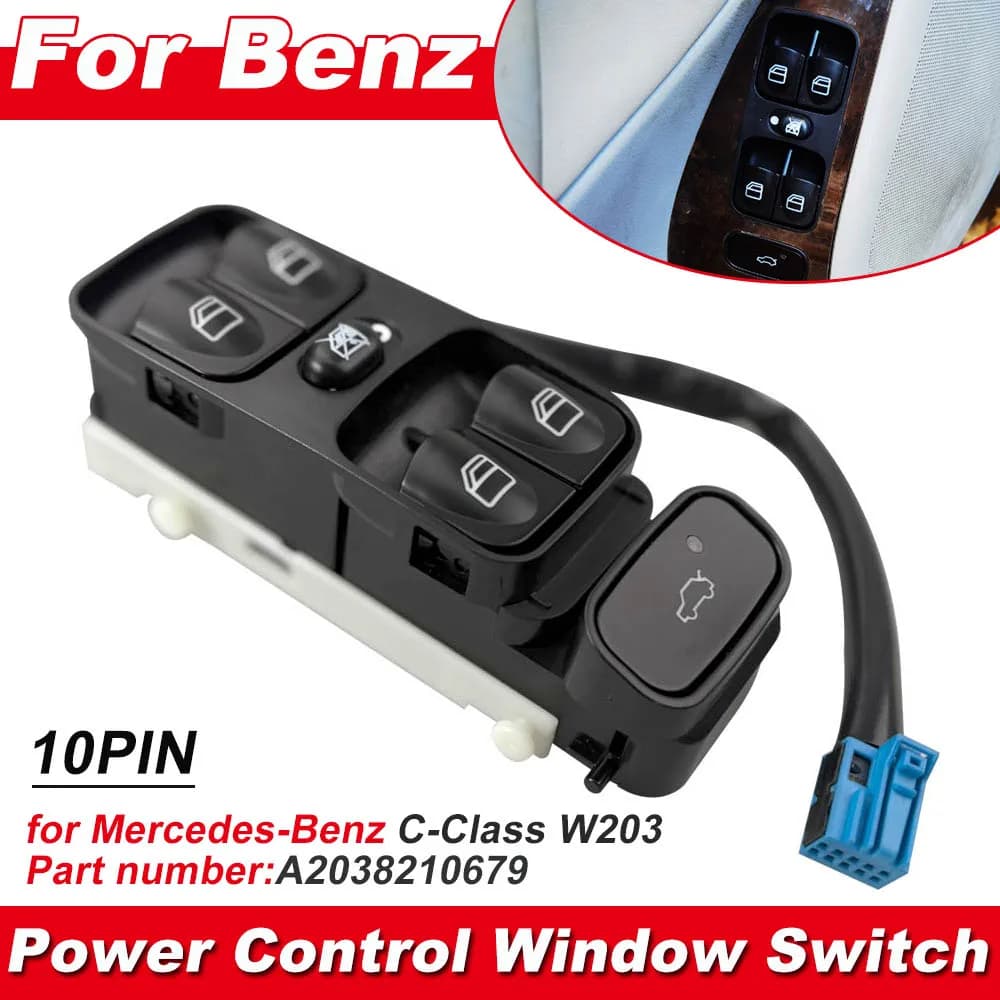 Pulsante interruttore alzacristallo elettrico principale per Mercedes Benz W203 C200 C220 C180 C230 A 2038200110 2038200110 2038210679 A 203821067 Classe