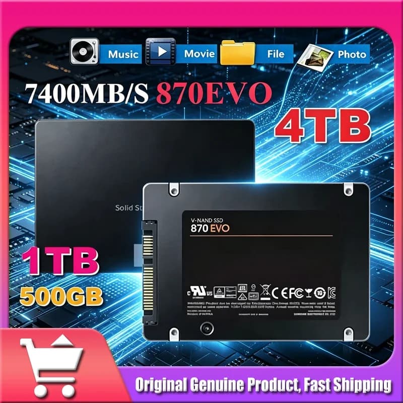 Disco a stato solido SSD 870 EVO 1TB2TB4TB Disco rigido interno HDD Sata3 da 2,5 pollici per laptop, microcomputer, desktop