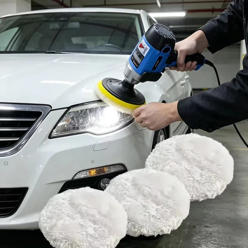 5Pcs 3/4/5 Inch Polishing Kit Car Polishing Pad Car Waxing Sponge Disk Wool Wheel Auto Paint Care Polisher Pads Car Gadget