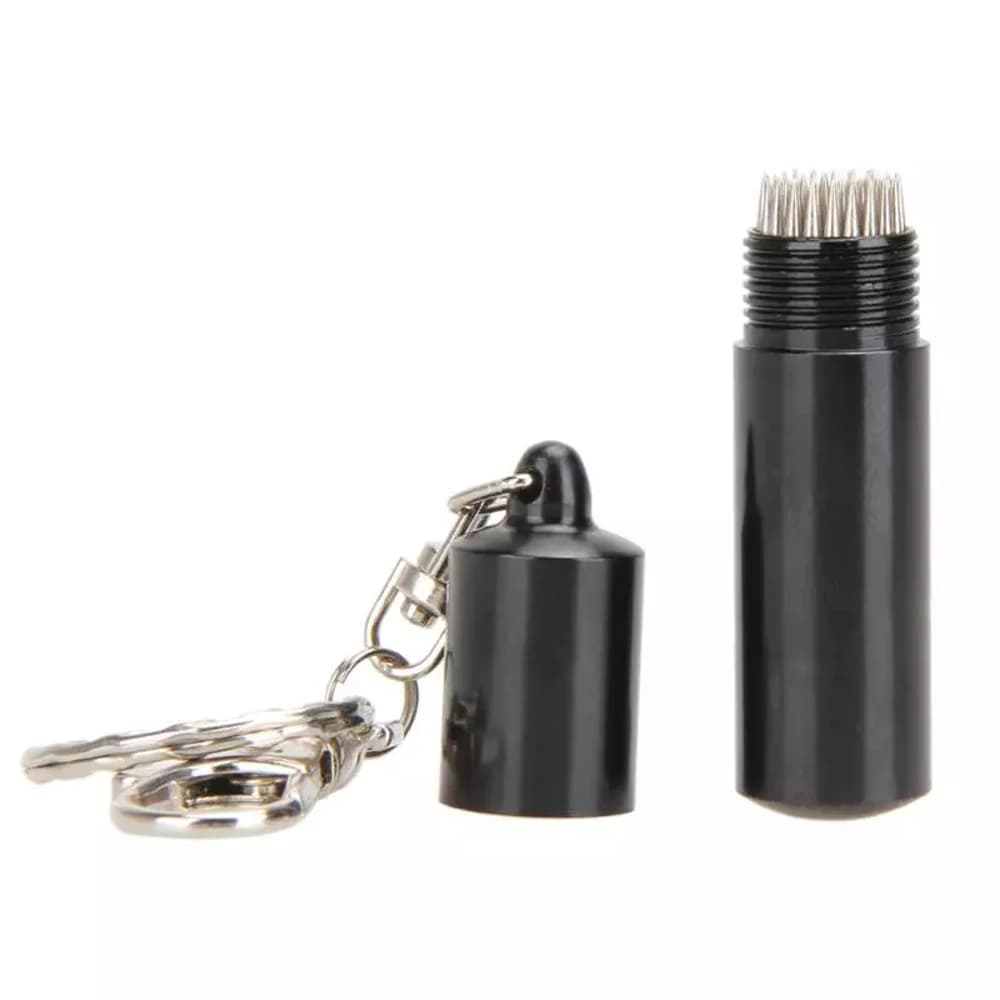 Repair Tool with Keychain Metal Black Billiard Cue Tip Shaper Needle Thorn Tool Pool Cue Tip Shaper Snooker Stick Pick