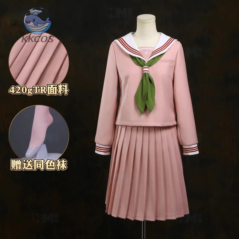 Silent Hill F Shimizu Hinako Pink Navy Dress Rabbit Earrings Cosplay Women Game Anime Halloween Party Role Game KKCos