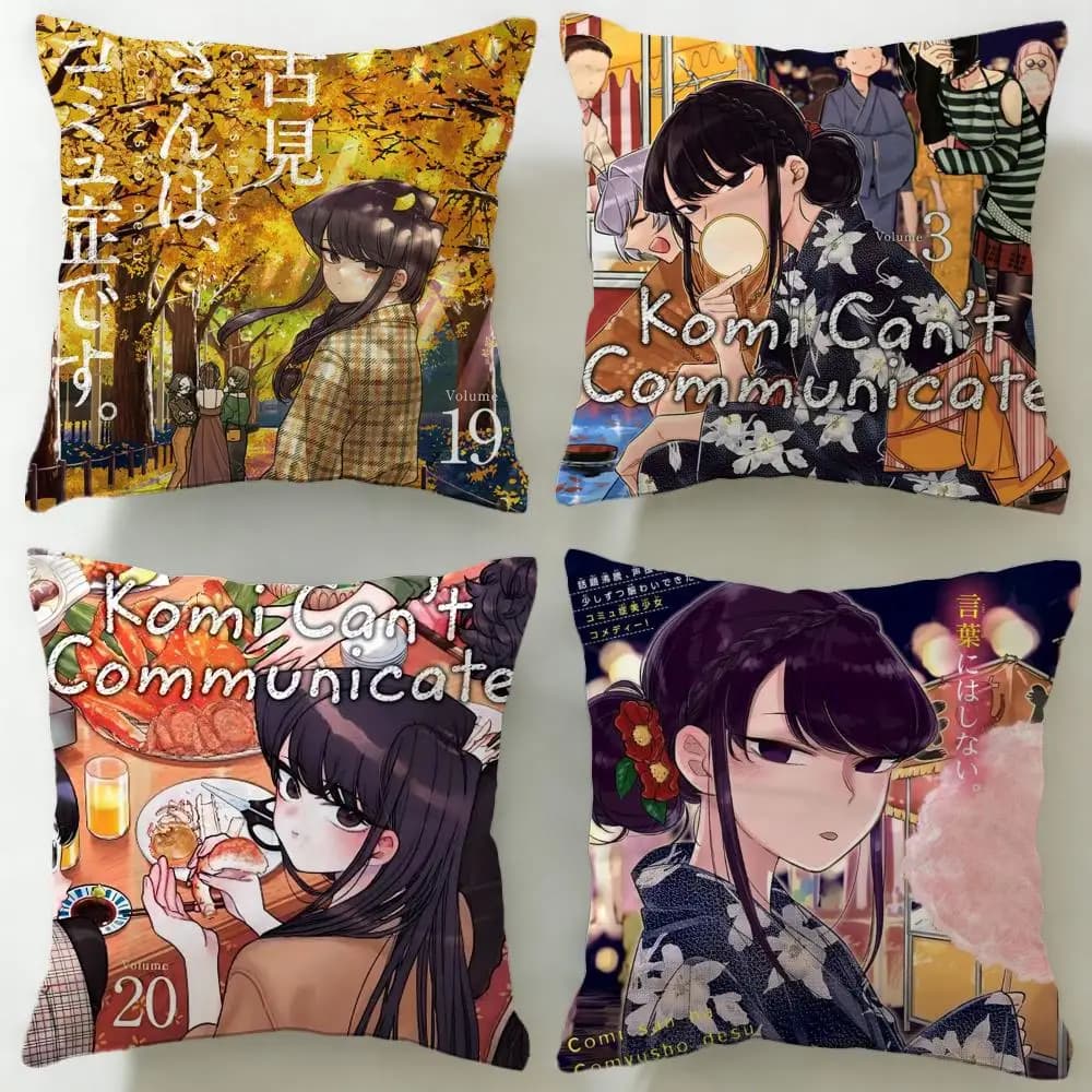Popolare federa per cuscino anime Komi Can't Communicate, morbida e facile da lavare – versatile per divano, letto, viaggi e ufficio
