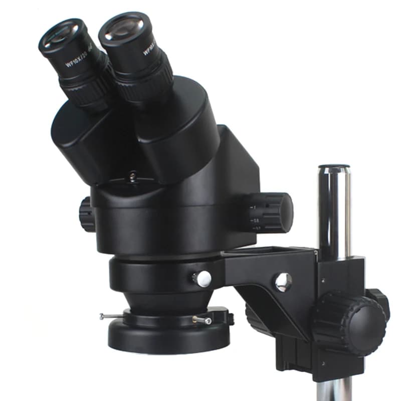Colore nero 7-45X Microscopio stereo binoculare Microscopio industriale zoom Testa di ingrandimento + WD165 0.5X 2.0X 1X Vetro di protezione