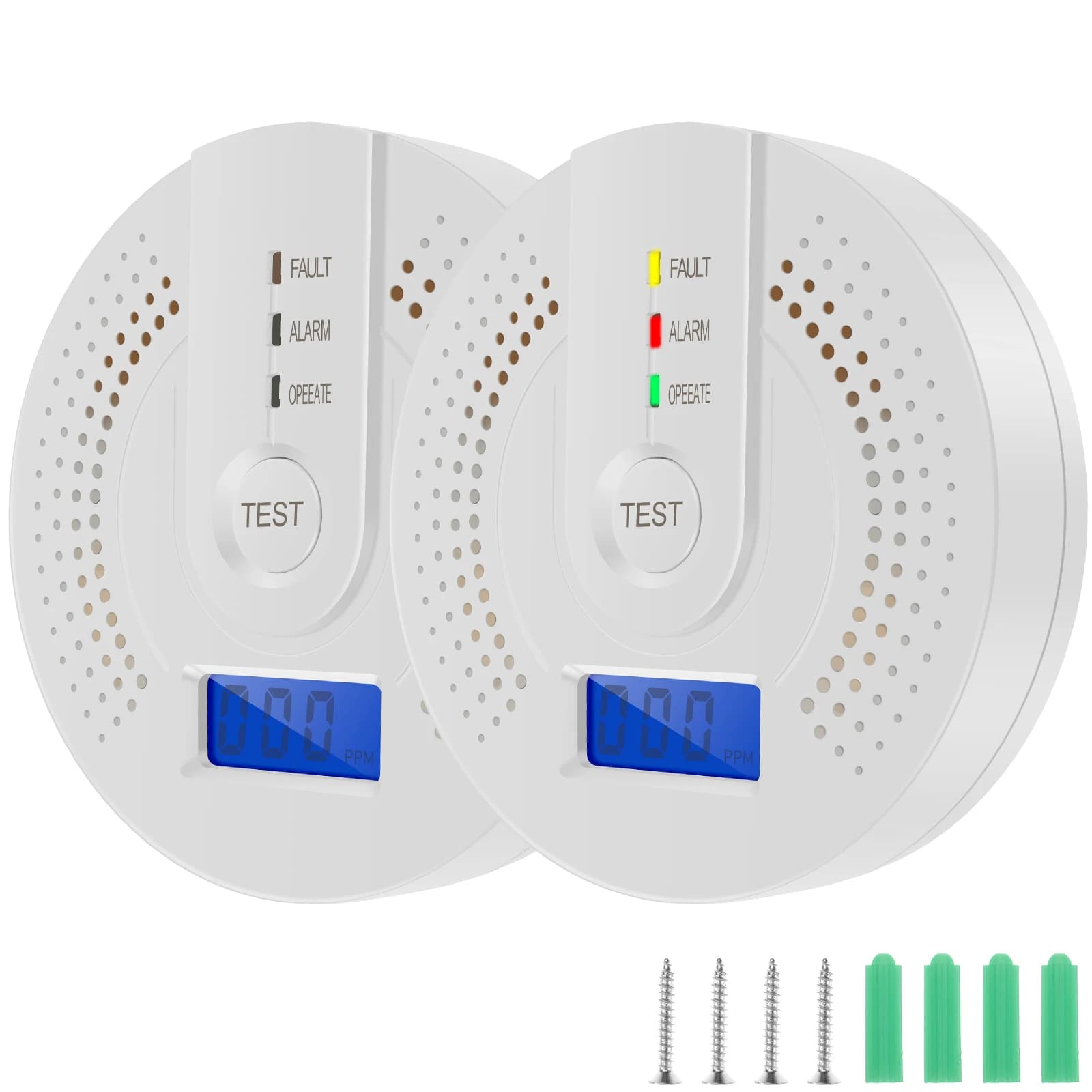 Rilevatore di Monossido di Carbonio, Allarme Gas CO con Avviso Sonoro e Luminoso, Sensore CO con Display Digitale LED per Casa e Ufficio