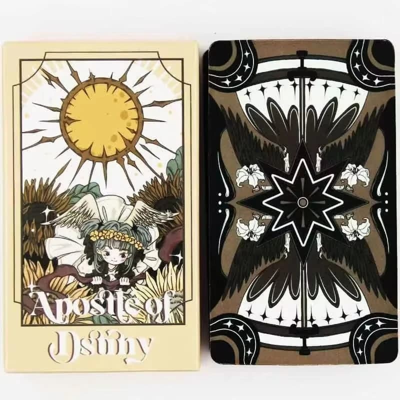 10,3 * 6 cm basato sul sistema originale Rider Waite Apostle of Destiny Mazzo di tarocchi 78 pezzi di carte dei tarocchi dei cartoni animati