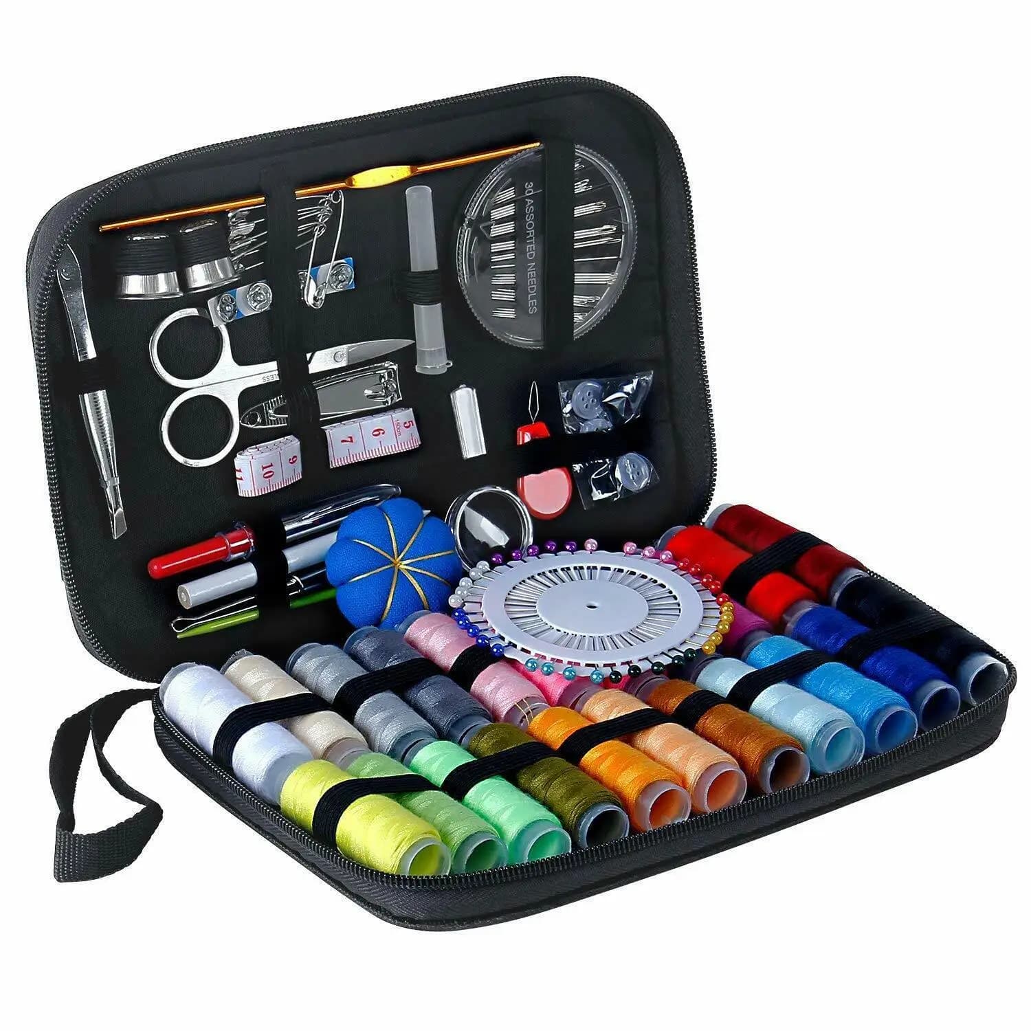 126 pezzi scatola da cucito kit da cucito da viaggio multifunzione borsa per riporre il filo dell'ago set da cucito artigianale in tessuto regali di Natale per la mamma
