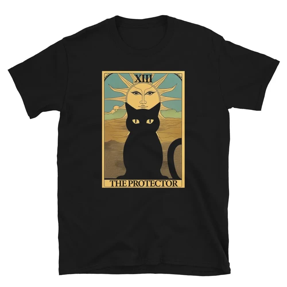 Black Cat Tarot Card The Protector T-Shirt