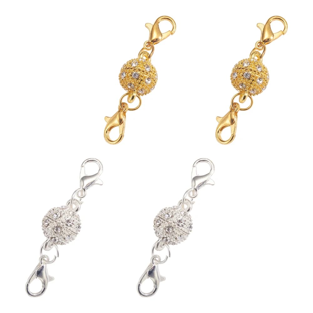 10 set di fermagli per connettori magnetici con strass di cristallo a forma di sfera con fermagli per artigli di aragosta risultati per il Design di creazione di gioielli fai da te