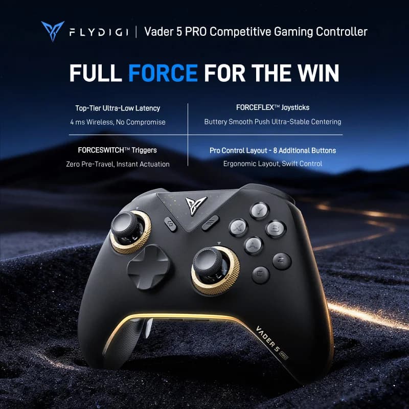 Flydigi Vader 5 Pro Wireless Gamepad FORCEFLEX Joystick Top Level Ultra-low Latency Game Controller for Switch/Android/iOS/PC