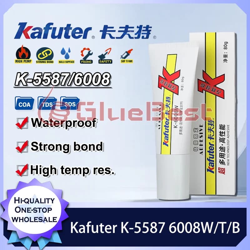 Kafuter K-5587 6008W/T/B Soluzioni di incollaggio ad alta resistenza per metallo, plastica, ceramica con resistenza al calore, durata e prestazioni