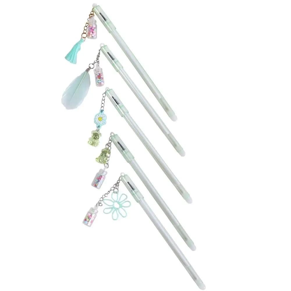 Penna Gel Cancellabile Creativa e Adorabile per Studentesse, Penna con Ciondolo a Forma di Orsetto