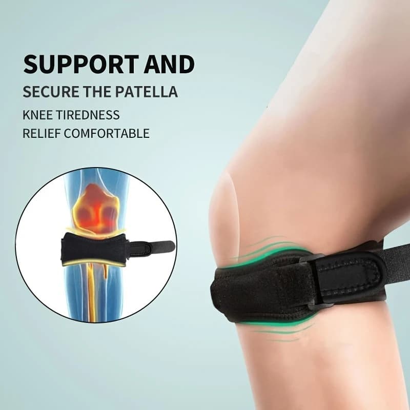 1pc cinturino al ginocchio regolabile tendine rotuleo pressurizzato protezione supporto cursore pad rodilla guardia badminton corsa