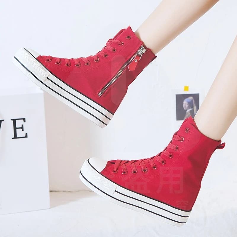 Womens Shoes New Korean Version Canvas Casual Shoes for Woman Exquisite High Top Chunky Sneakers Designer Shoes Zapatos De Mujer