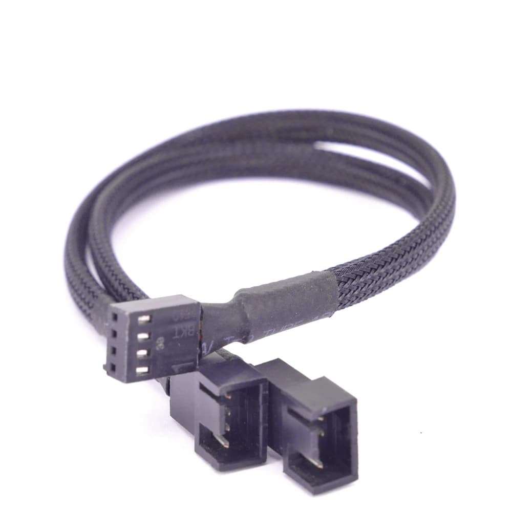 Cavo ventola Pwm 12V a 4 pin Cavo prolunga alimentatore da 1 a 2 Y Splitter Porta moltiplicatore Connettore ventola pompa computer con manicotto