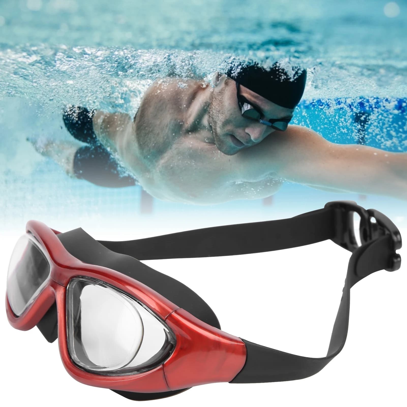 Swimwear for Adults, Durevoli, Portatili, Facili to Use, Nuovi, con Lenti Antiappannamento, UV Protection, Senza Perdite d'Aria, Occhiali da Nuoto Electroplaccati