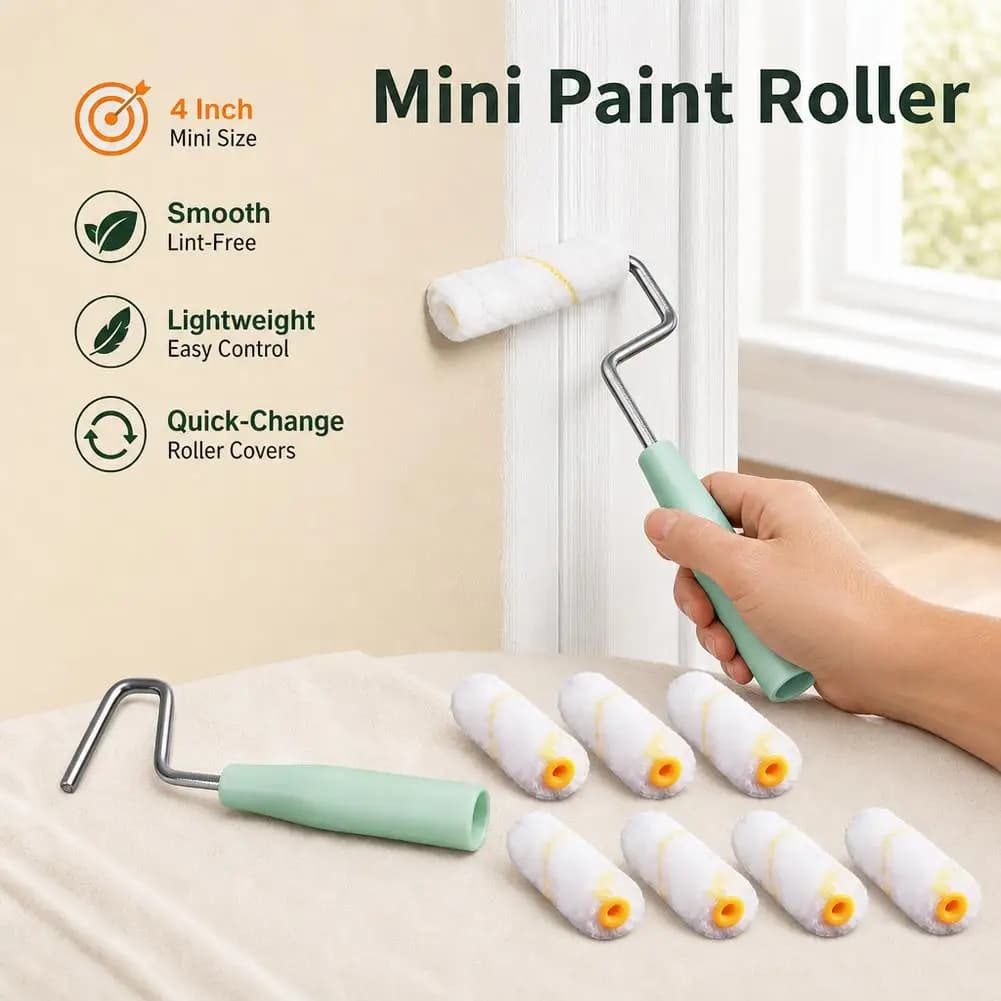 New Paint Roller Brush 10pcs 100mm Mini Durable Foam Paint Roller Art Painting Decorating Sponge Rollers For Home Wall Painting