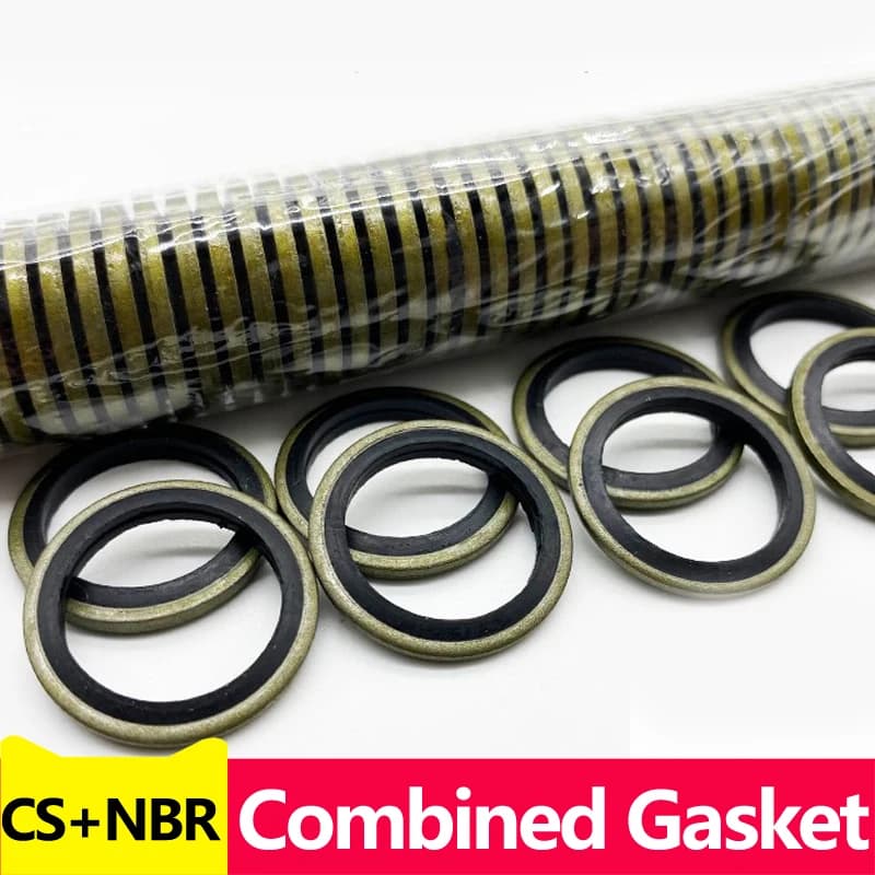 M6/M8/M10/M14/M16/M20-M65,Combined Gasket Skeleton Oil Seal Carbon Steel Nitrile JB982-77 Metal Rubber Oil Drain Plug Gasket