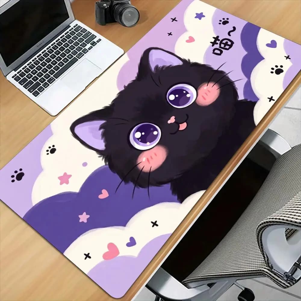 Cartoon cute cat Mouse Pad Desk Mat with Stitched Edge xxl mousepads Rubber Anti-slip gamer Keyboard Rug gaming mats