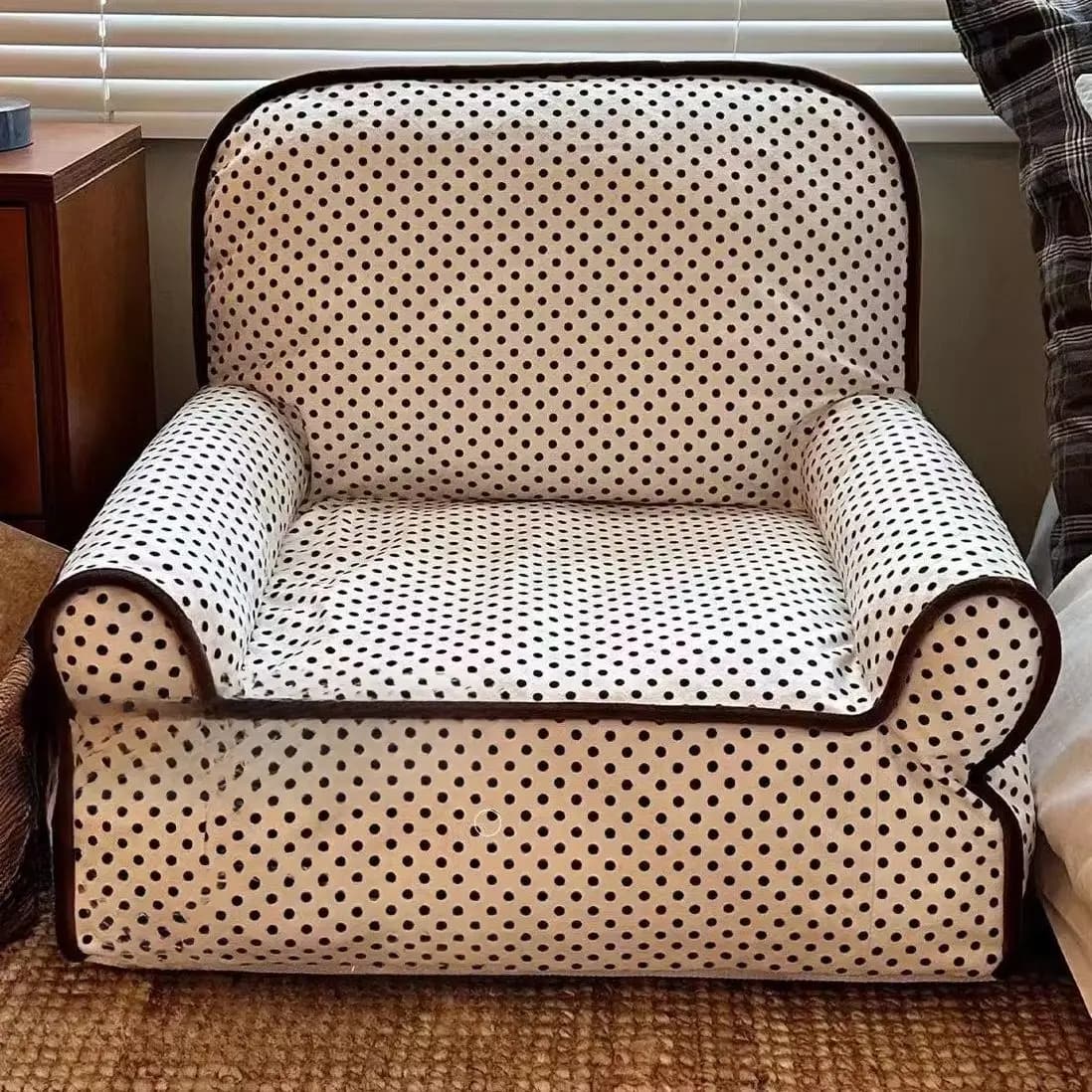 Checkered Striped Pet Sofa Cat Bed All Season Removable Washable Dog Mat Dog Beds for Small Dogs