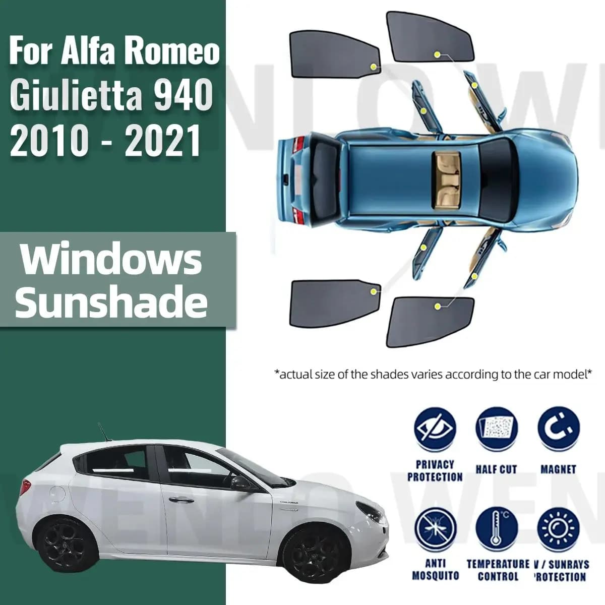 Per ALFA Romeo Giulietta 940 2010-2019 2020 2021 Auto Parasole Magnetico Parabrezza Anteriore Tenda Lunotto Laterale Posteriore Tenda Da Sole Visiera