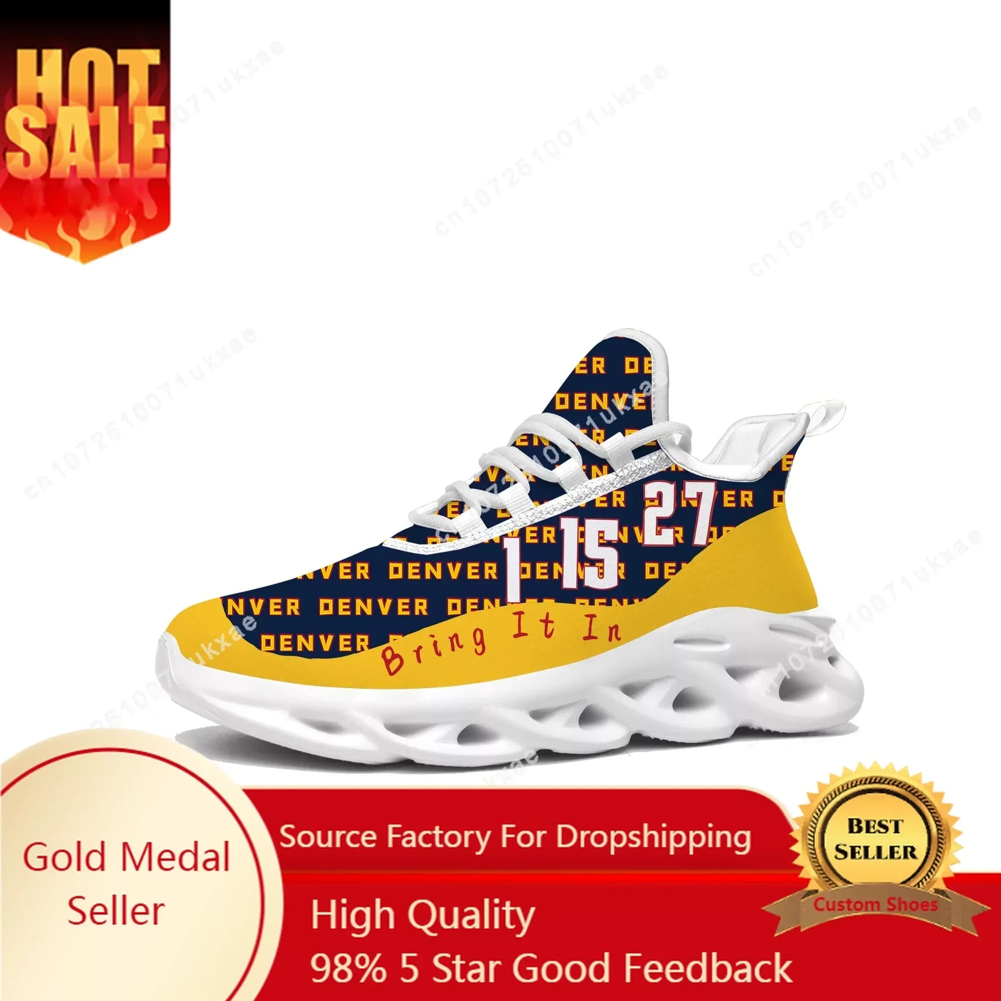 Denver Number 15 27 1 Bring It in Flats Sneakers Mens Womens Sports Running Shoes High Quality DIY Sneaker Customization Shoe