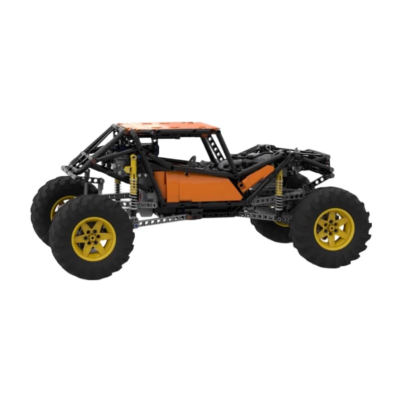 Blocchi da Costruzione Orange Rock Crawler MOC, Modello di Buggy Fuoristrada 4WD con Sospensioni, Kit di Mattoncini Tecnici, Giocattolo Regalo