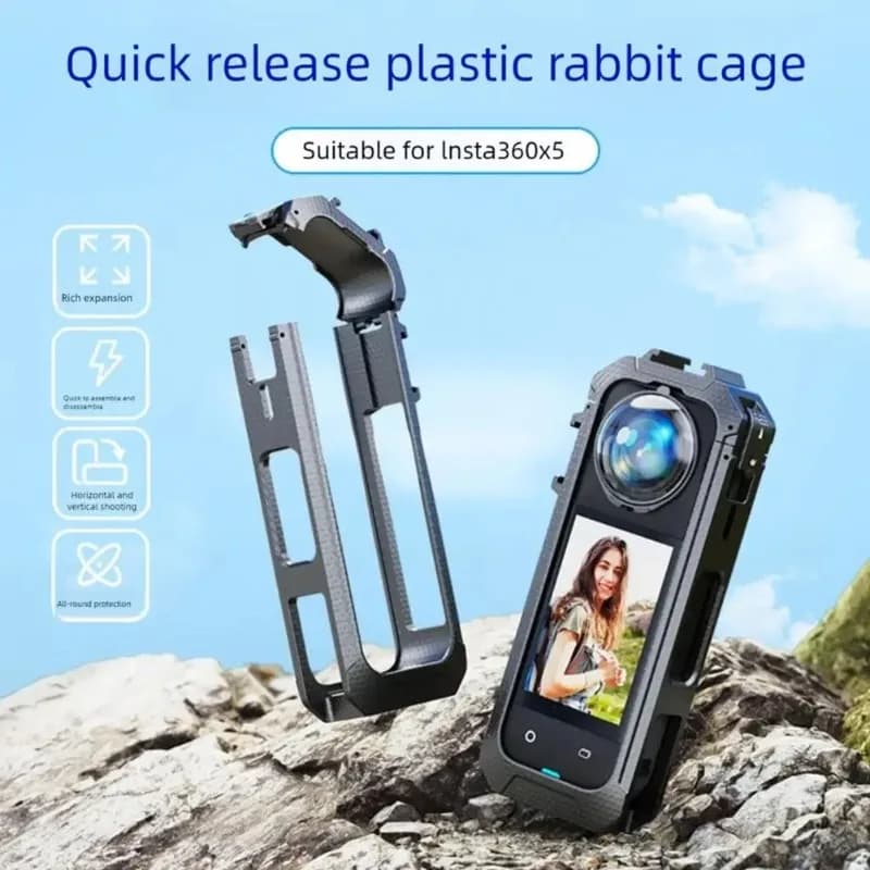 Gabbia Protettiva per Insta360 X5, Custodia Protettiva con Attacco Cold Shoe Compatibile con Accessori Insta360 X5