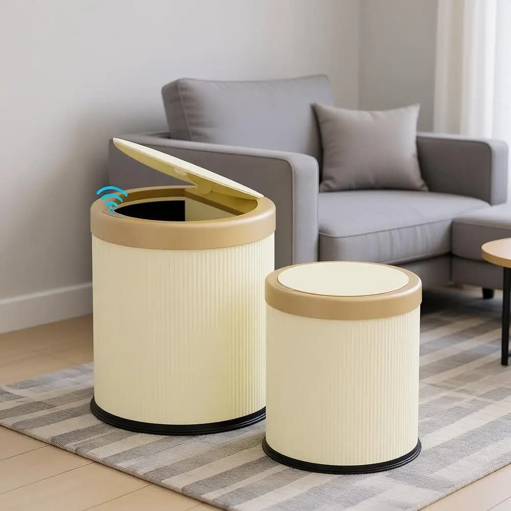 Cestino Automatico per Bagno, Pattumiera con Sensore di Movimento Touch e Coperchio, Cestino Intelligente, Cestino in Plastica per Camera da Letto, Ufficio