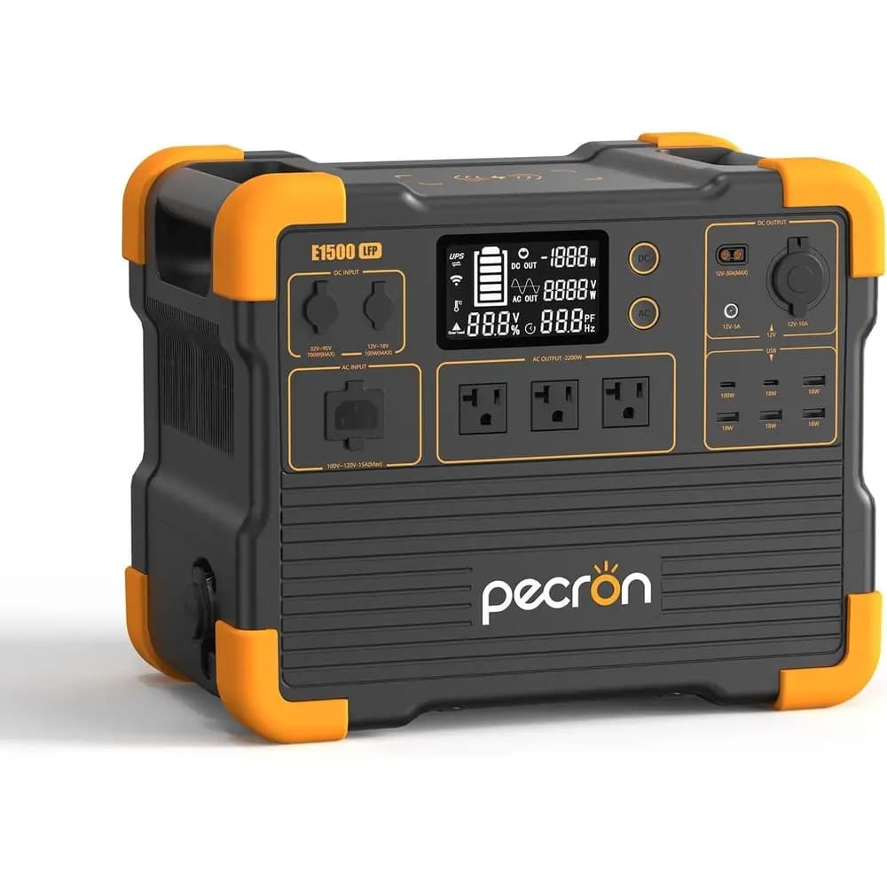 Centrale Elettrica Portatile, Generatore E1500LP da 1536Wh, Batteria LiFePO4 da 2200W, Stazione di Ricarica Rapida per Uso Domestico, Camper e altro