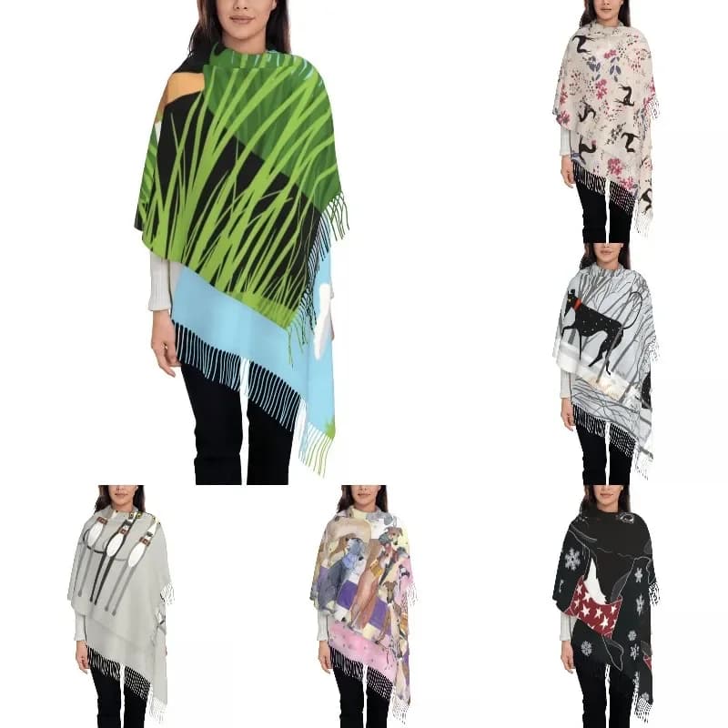 Sciarpa per cani levriero Whippet Uomo Donna Inverno Autunno Sciarpe calde Cartone animato Sighthound Modello Scialle avvolgente