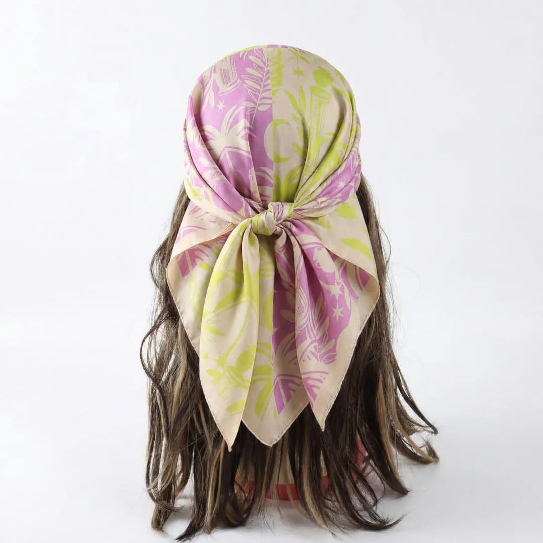 Scarf Luxury Hijab Bandana Handkerchief Silk Scarves Woman Headscarf Square Shawl Wraps Neckerchief Turban Headband Foulards