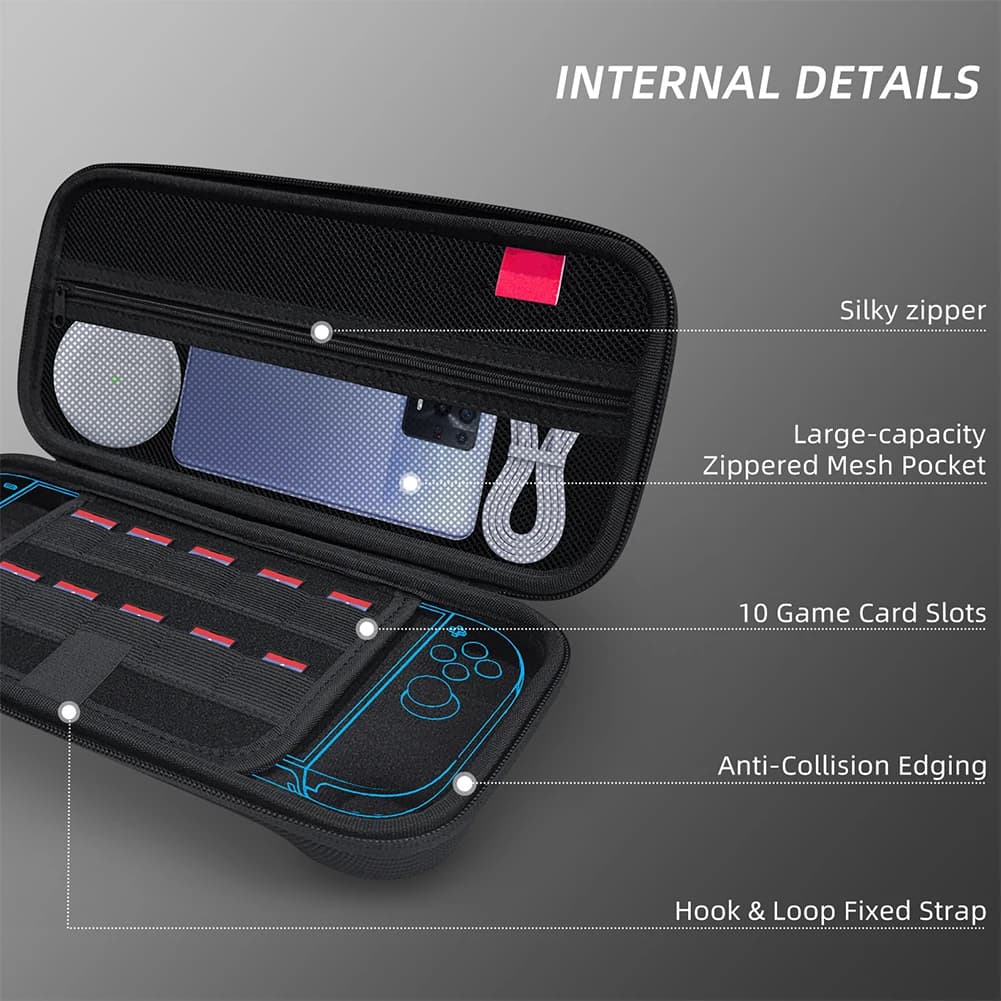 Custodia da Viaggio Antiurto Portatile Rigida per Accessori Switch 2