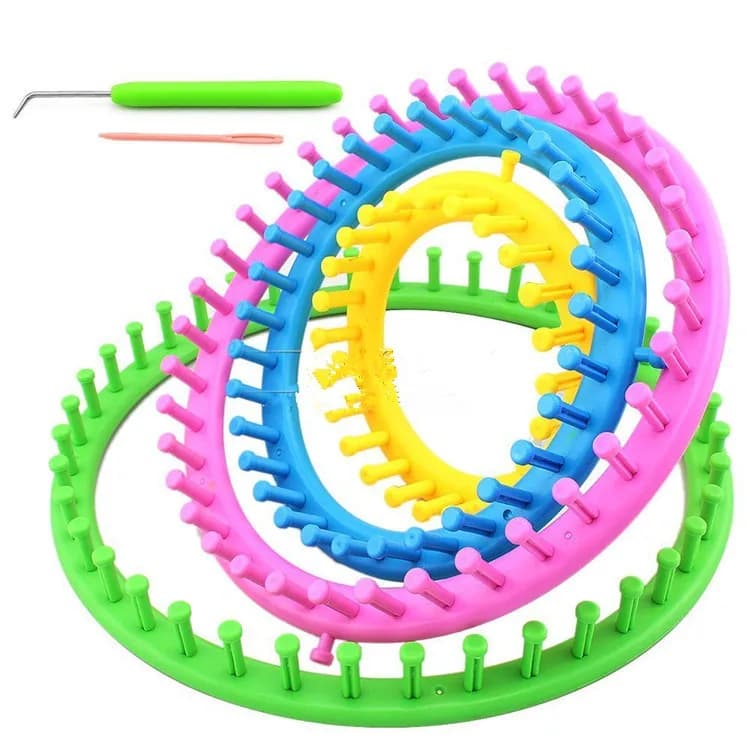 Strumenti per cucire a macchina fai-da-te Cerchio rotondo Cappello Maglieria Telaio per maglieria Kit Sciarpa di lana fatta a mano Tessitura Telaio per maglieria Artefatto colore casuale