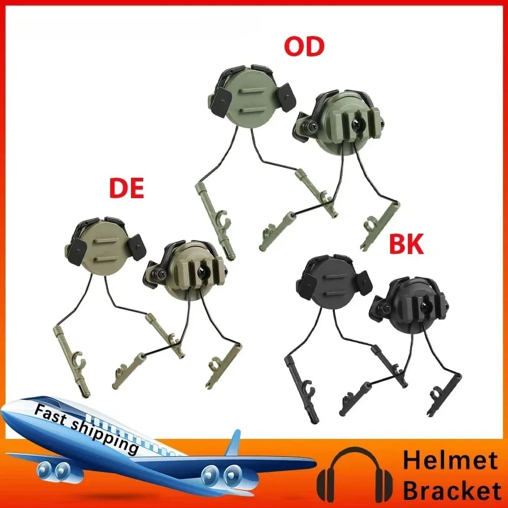Supporti per binario tattico rapido Adattatore per binario per cuffie Set di supporti per cuffie Casco da tiro Staffa di sospensione per binario per casco con rotazione a 360°