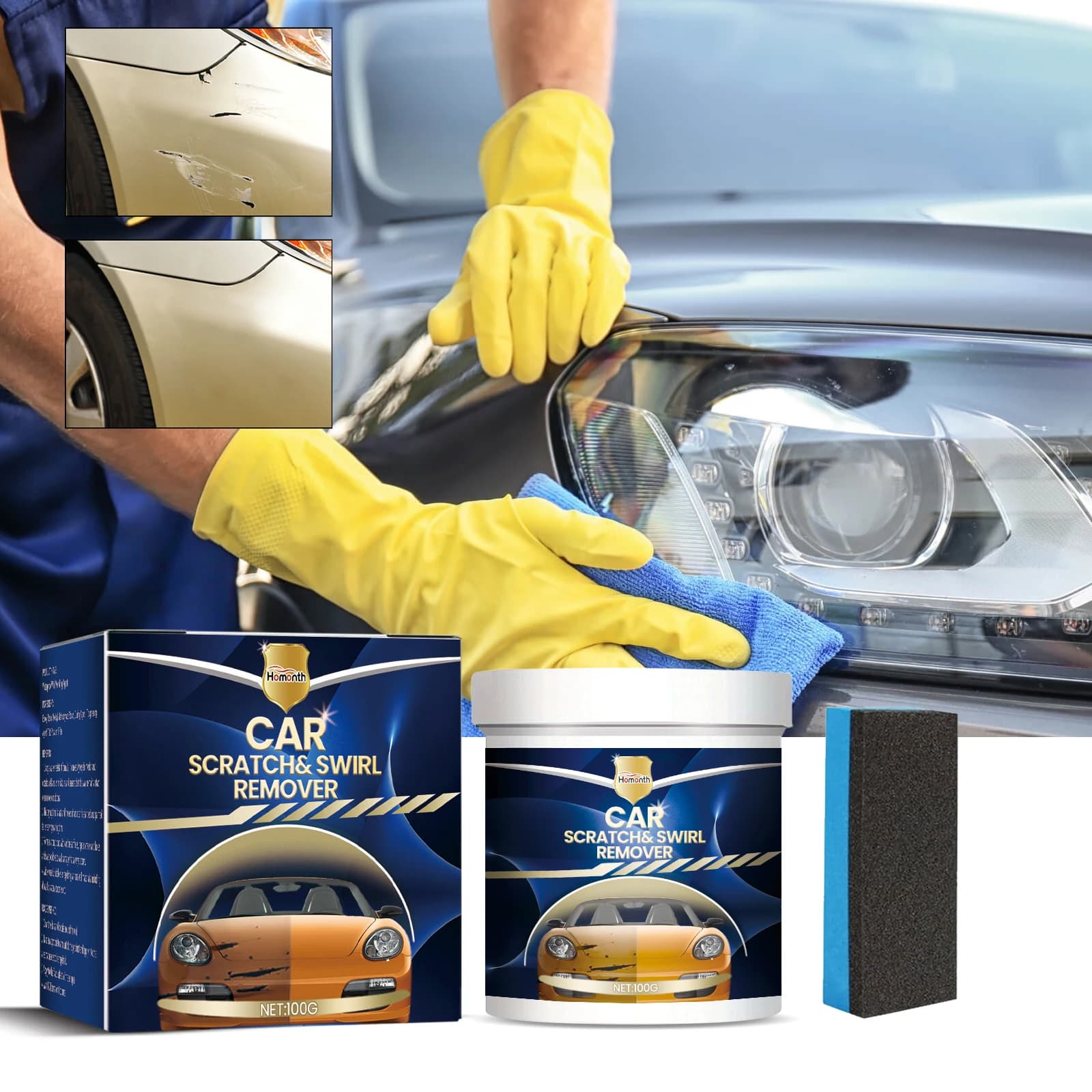 Cera Lucidante Nano Ceramica per Riparazione Graffi Vernice Auto, Rivestimento Protettivo Cristallino Idrofobico, Liquido Lucidante per Auto