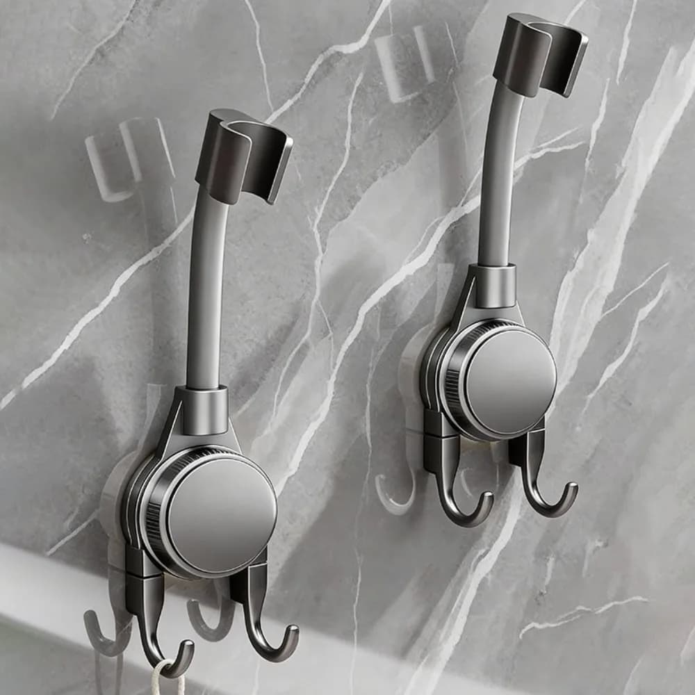 Supporto Regolabile per Doccia con Ventosa Potente, Montaggio a Parete con Gancio, Accessori Impermeabili per Bagno, 1 Pezzo