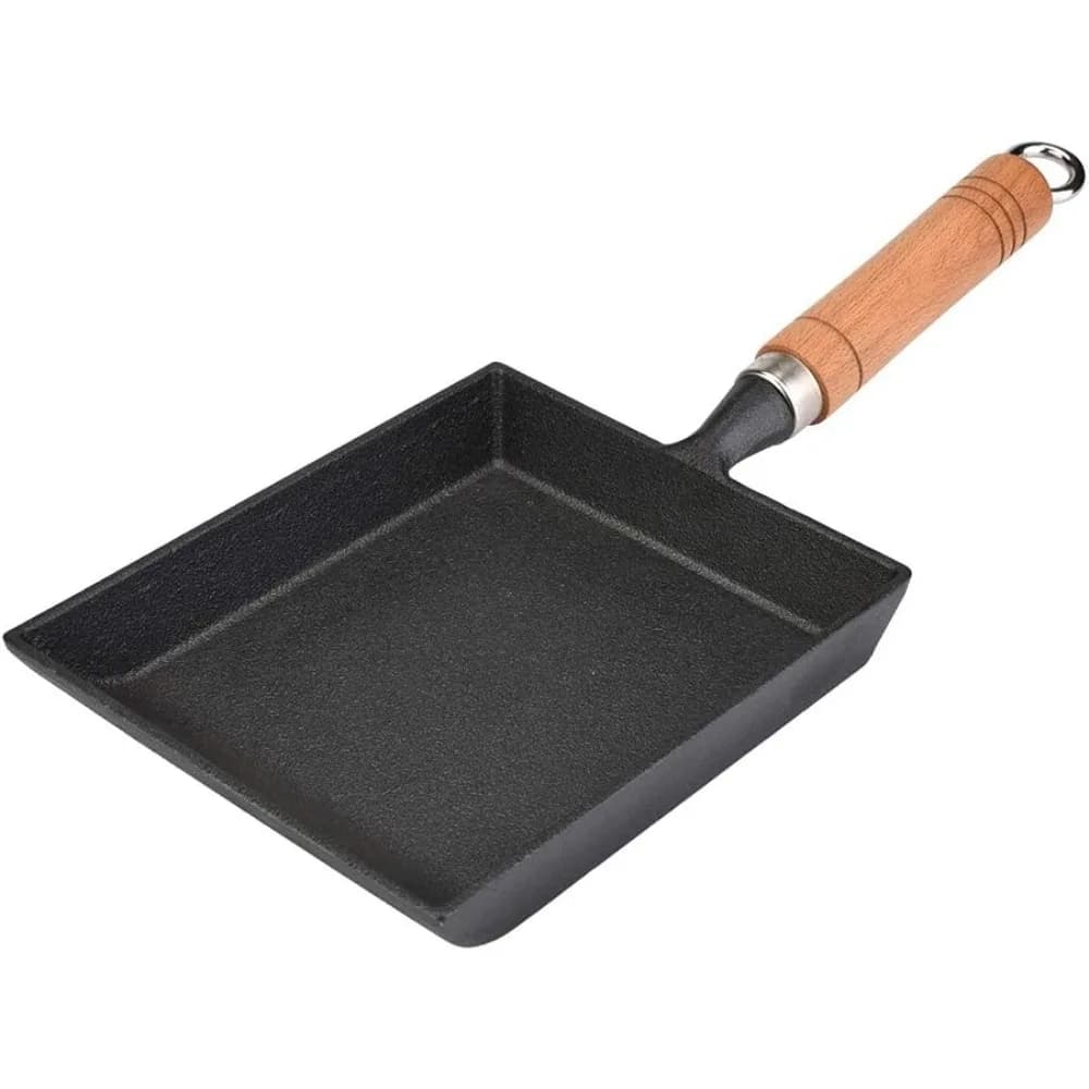 Padella antiaderente quadrata in ghisa nera per frittata per friggere uova, pancake, padella, strumenti di cottura riutilizzabili, facili da pulire