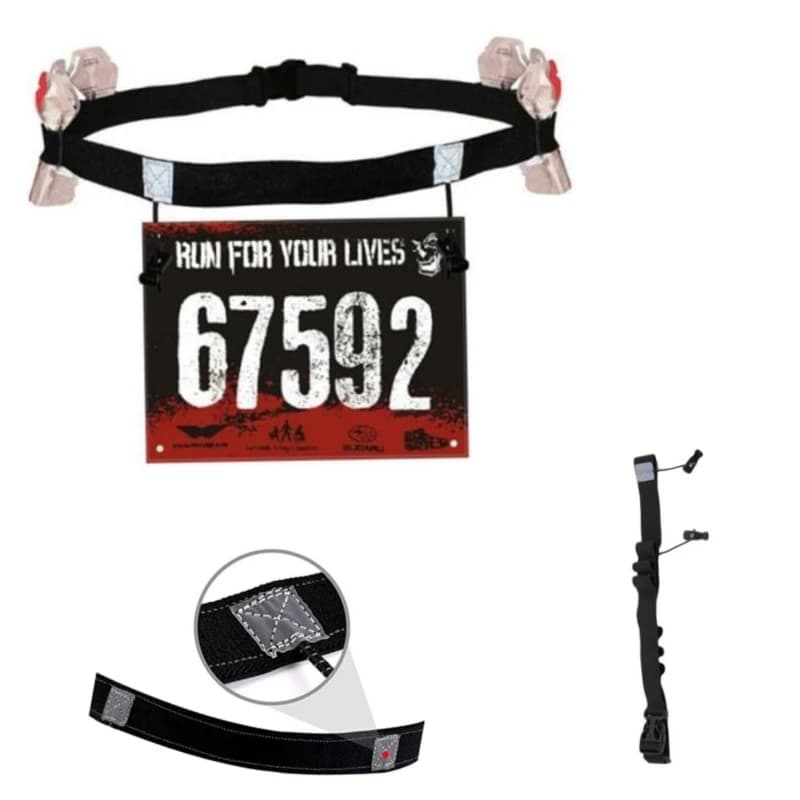 Running Number Belt with 6 Gel Rings, for Triathlon, Marathon, Cycling, Motorcycles and Fitness Sports Accessories
