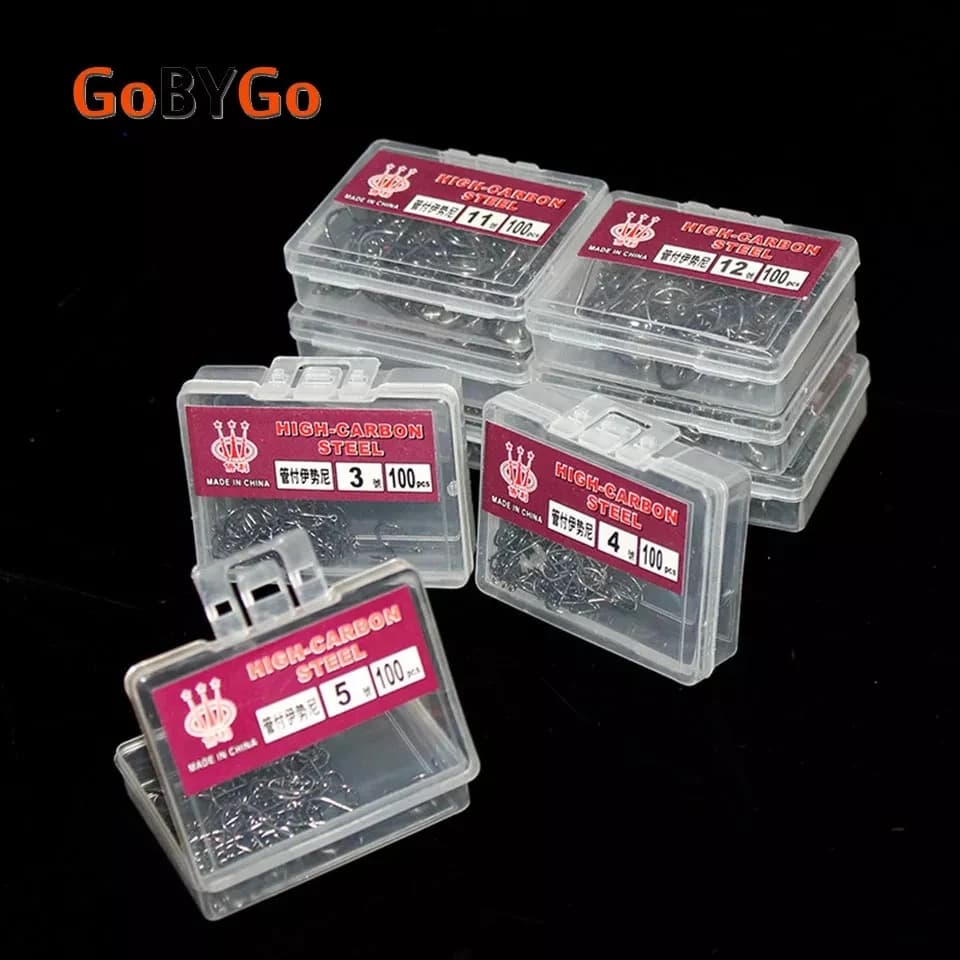 GoByGo 100 pcs 1 Box Beams Steel Fishing Carp Jig Head Set Fishing High Carbon Fishing Carp Fishing Equipment