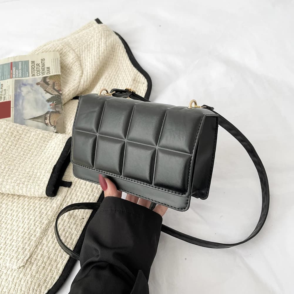 Borse da Donna in Pelle PU Quadrata Color Cioccolato, Borse a Tracolla Eleganti, Piccole Borsette da Donna, Regali per Vacanze e Compleanni